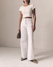 LEJ Wide Leg White Jeans