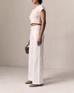 LEJ Wide Leg White Jeans