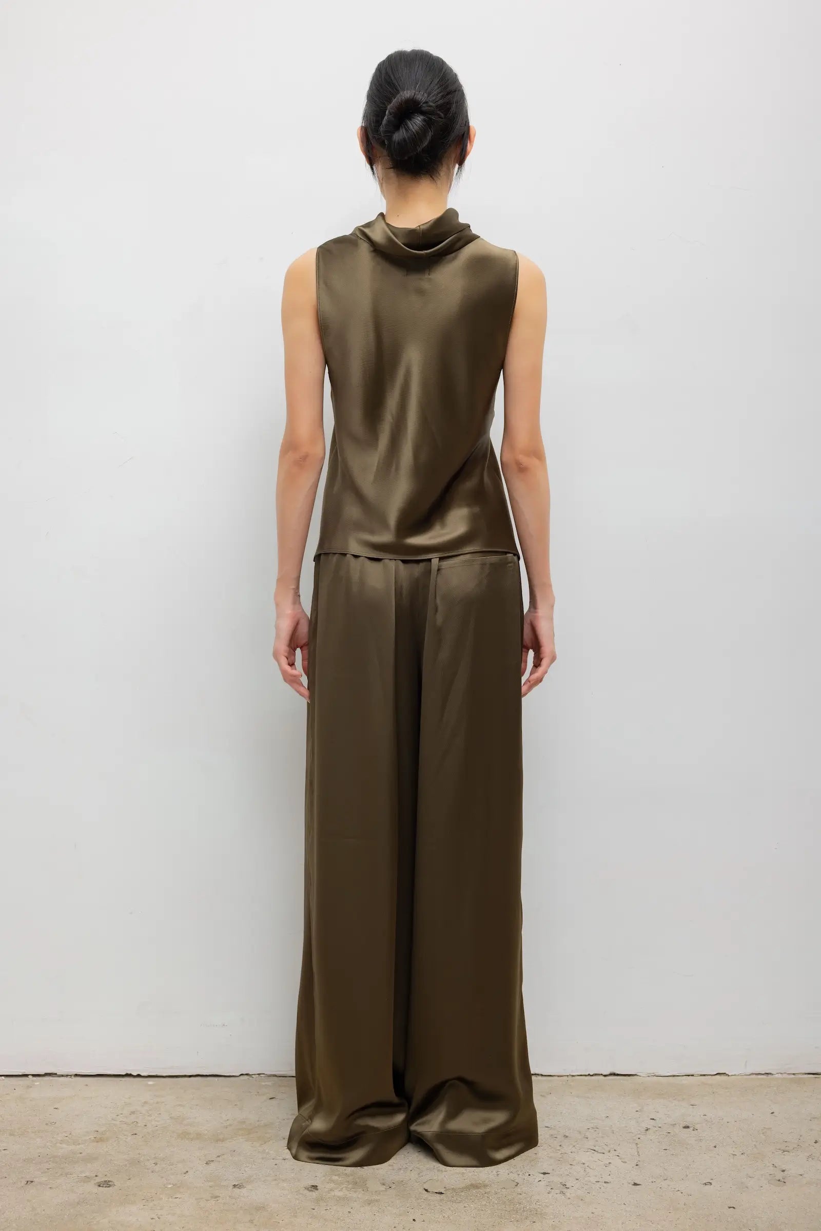 LES Satin Cowl Neck Top