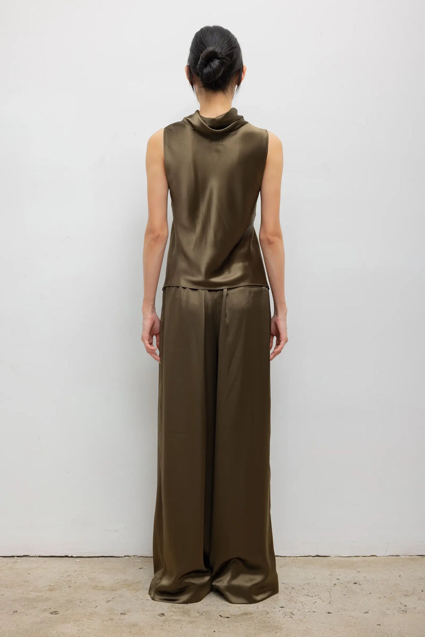 LES Satin Cowl Neck Top