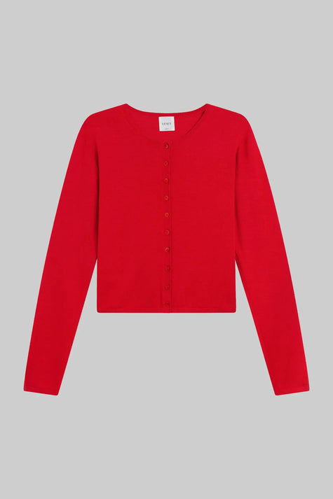 LES Red Crew Cardigan