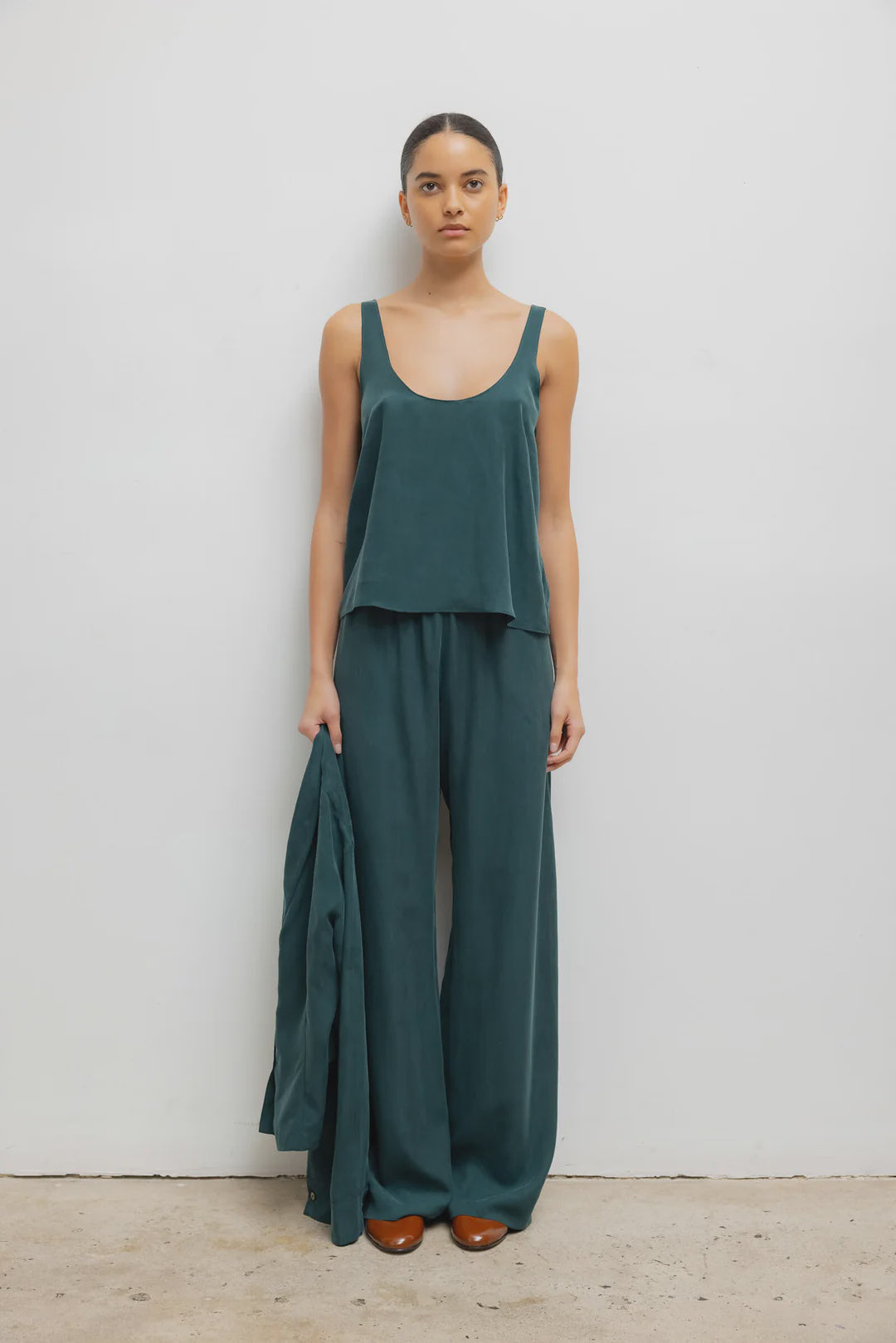 LES Teal Flowy Pants
