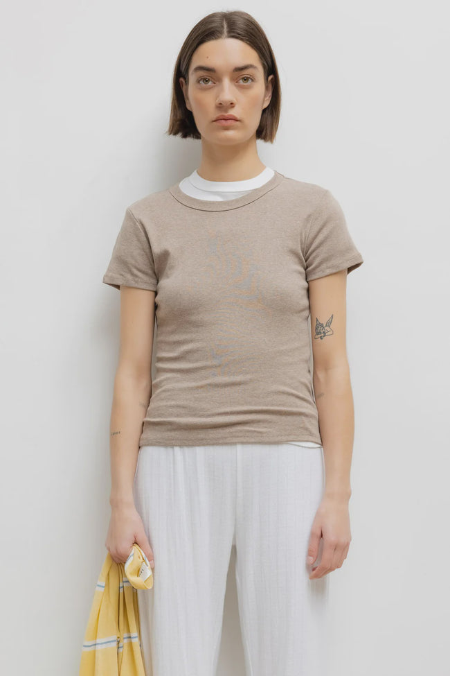 LES Slim Fit Tee Beige