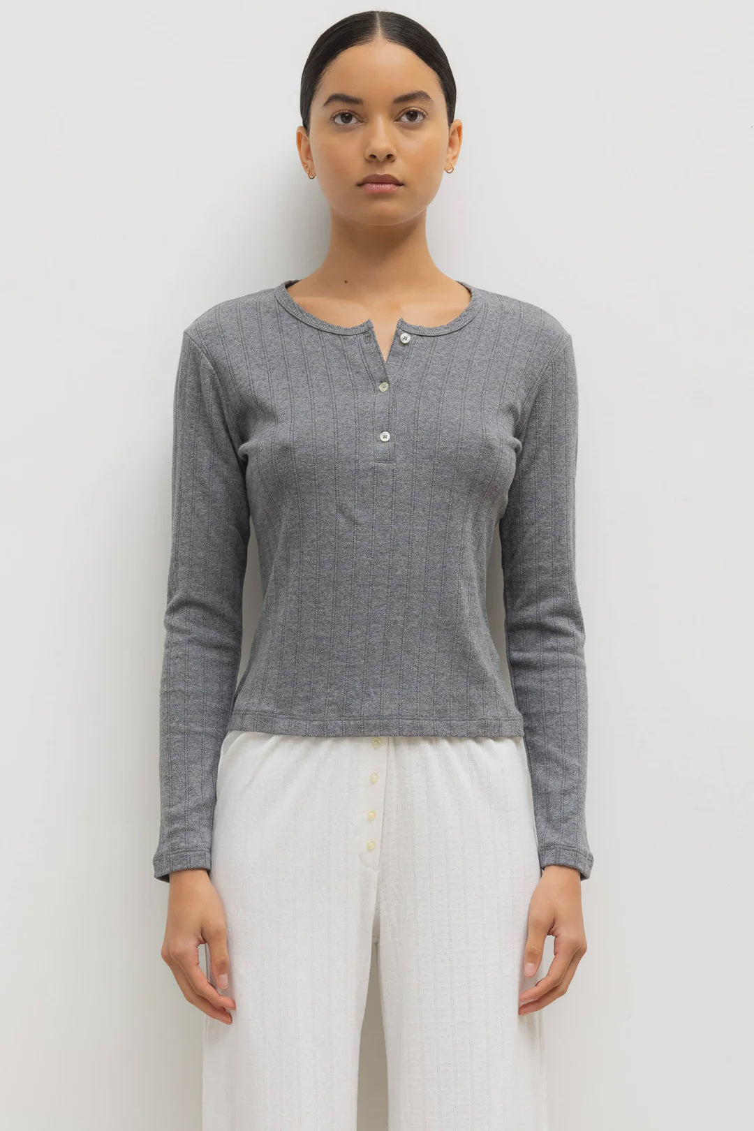 LES Pointelle Henley Pant Set