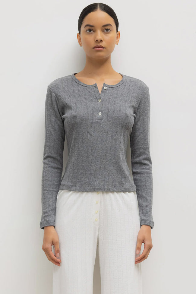 LES Pointelle Henley Pant Set