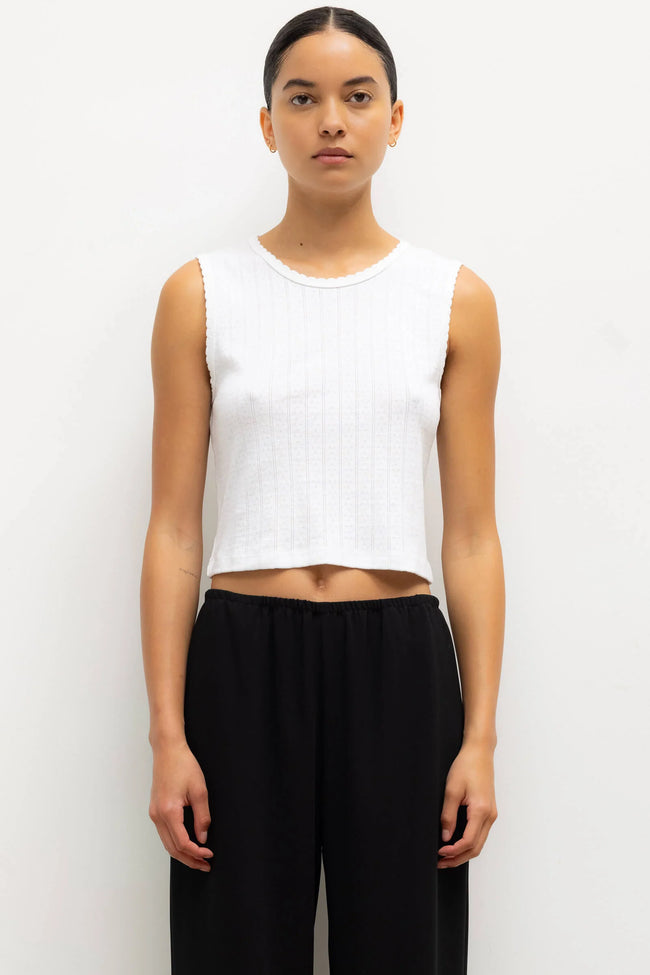 LES Pointelle Sleeveless Crew