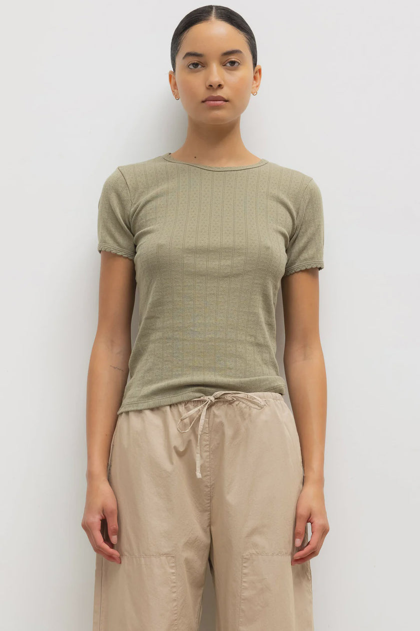 LES Pointelle Tee Sage