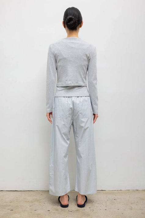LES Striped Crop Drawstring Pants