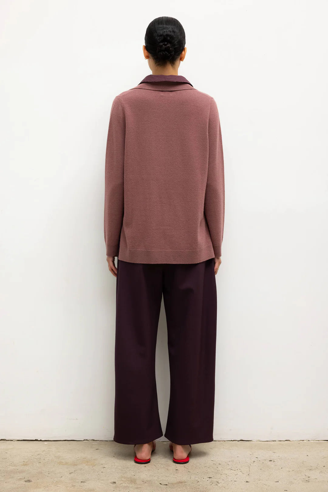 LES Double Shirt Collar Sweater