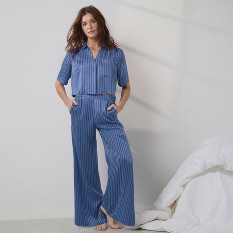 LUN Striped Silk PJ Set