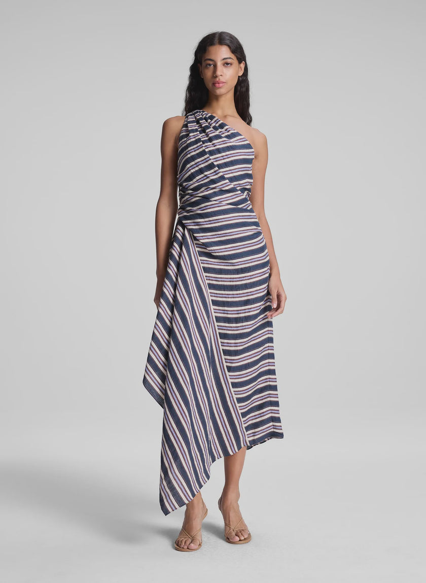 ALC Stripe One Shoulder Dress