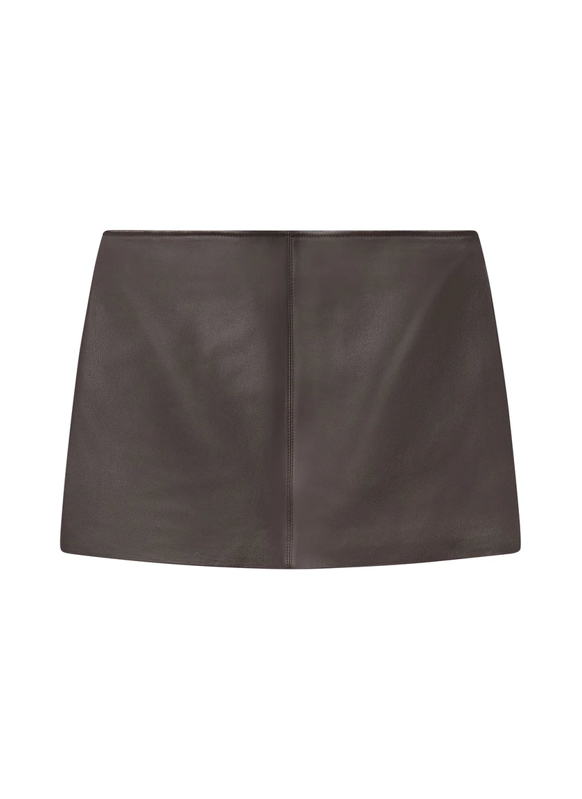 ALC Fitted Leather Mini Skirt
