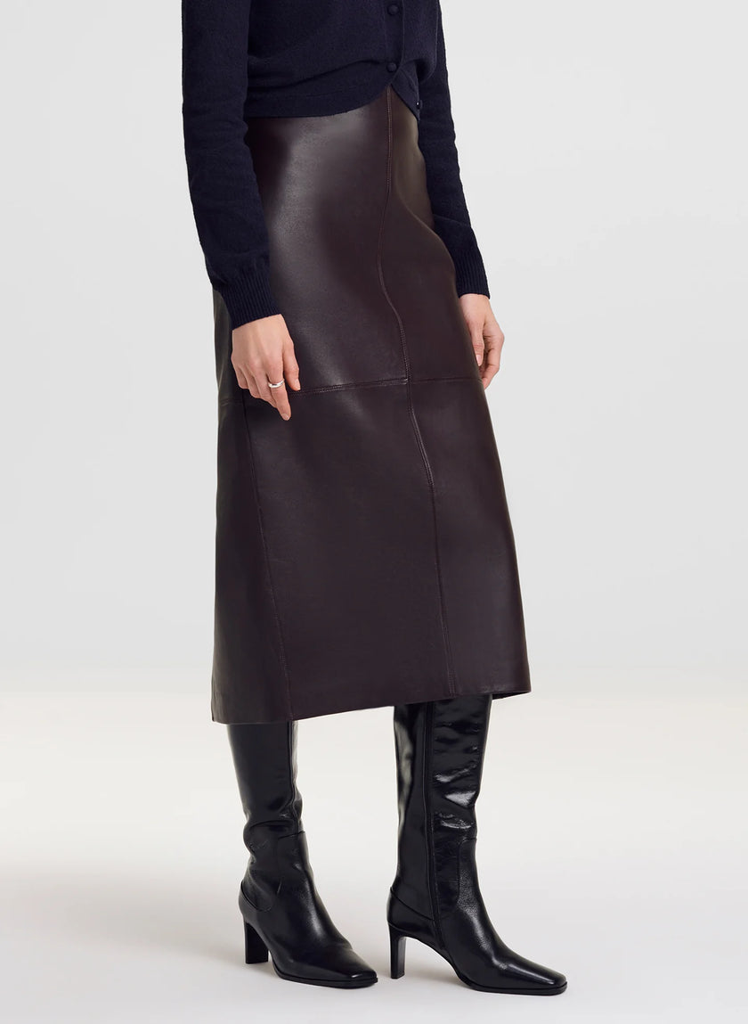 ALC Leather Midi Skirt