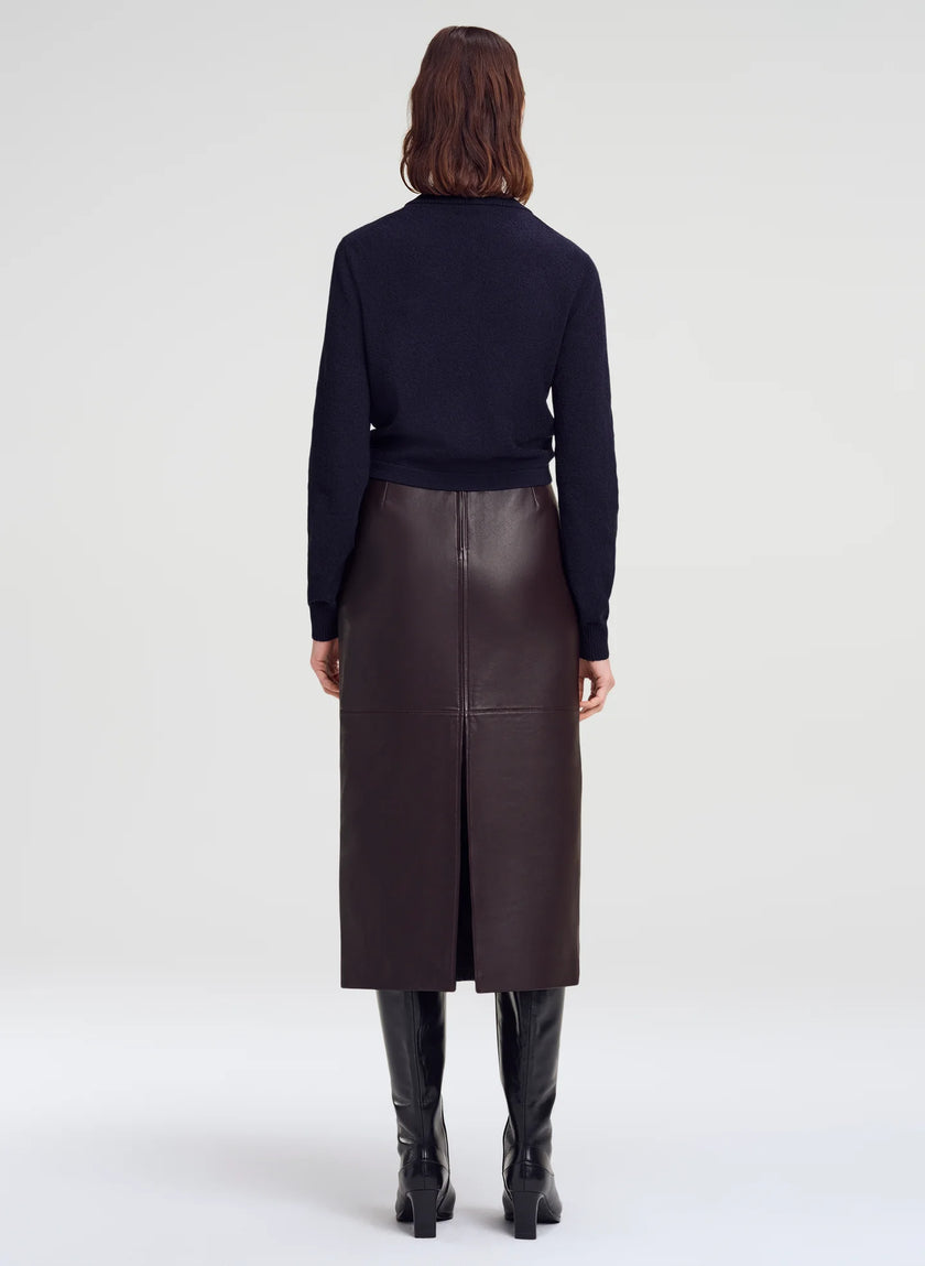 ALC Leather Midi Skirt