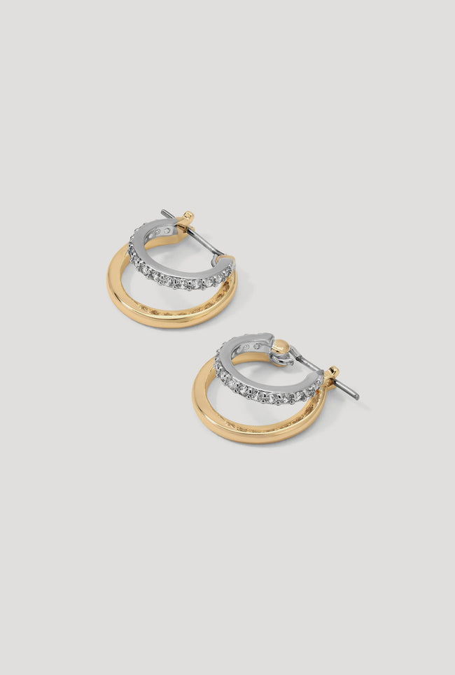 MIR Two-Toned Pave Hoops