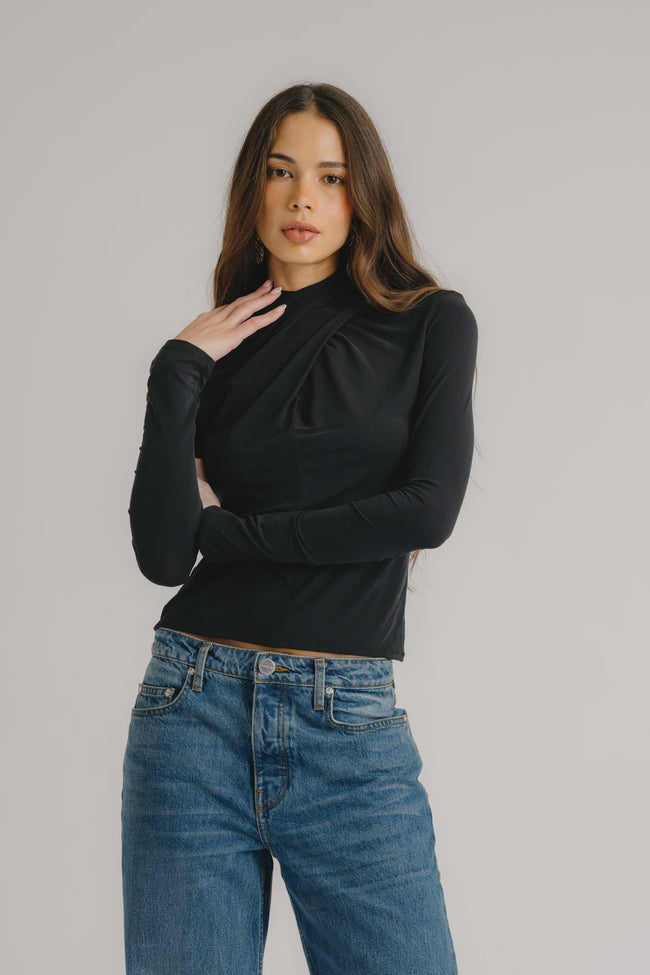 SAB Draped Turtleneck Top