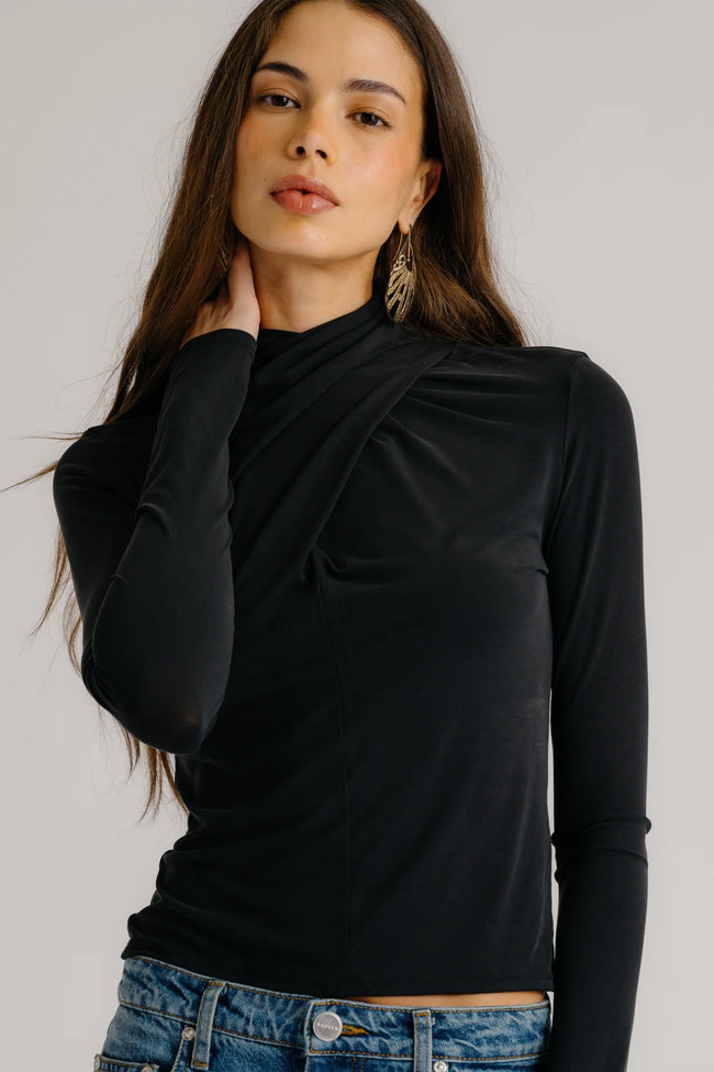 SAB Draped Turtleneck Top