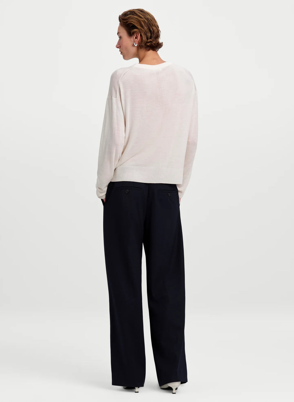 ALC Thin Ivory V Neck Sweater