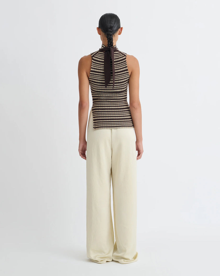 NAN Striped Sleeveless Turtleneck