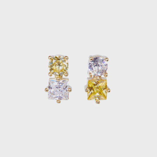 NR Double Stud Earrings Multi