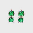 NR Double Stud Earrings Emerald