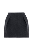 TEL Pleated Wool Mini Skirt