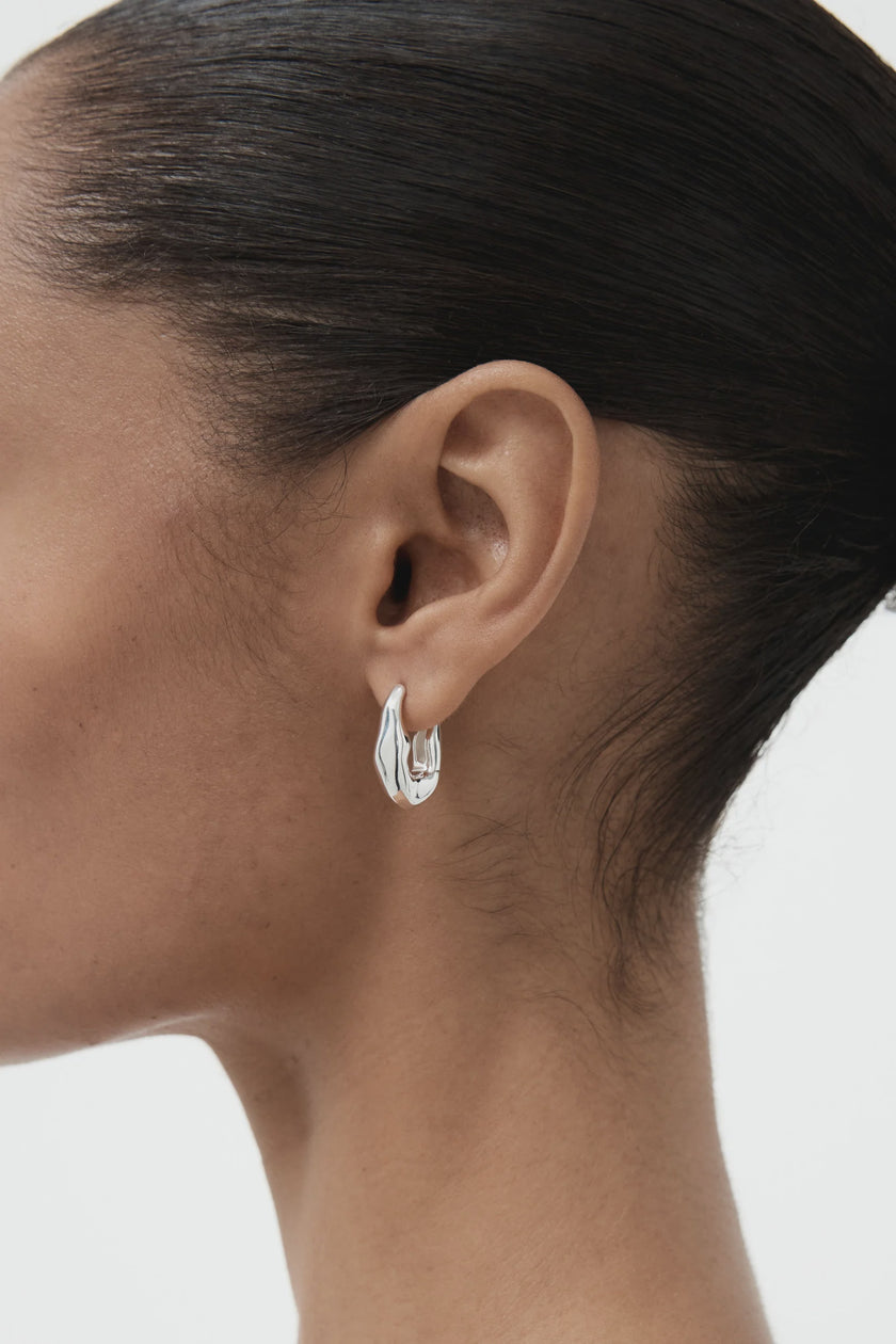 NG Silver Curve Hoop