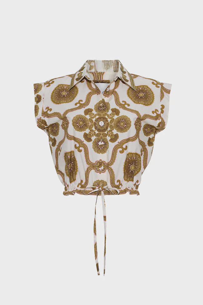 CC Drop Shoulder Collared Top