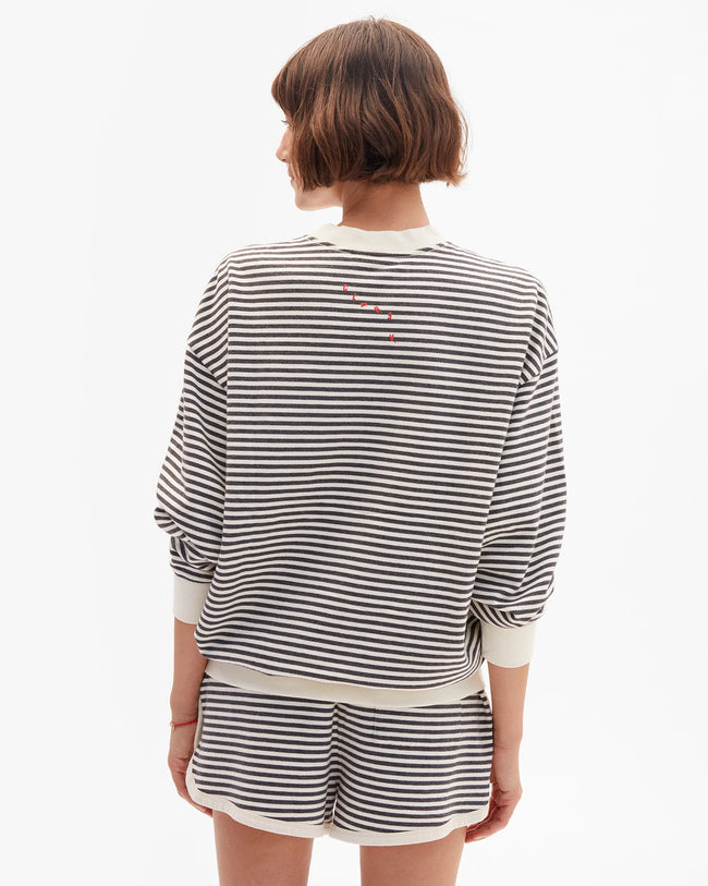 CLA Striped Sweatshirt Short Set