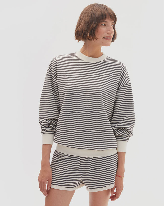 CLA Striped Sweatshirt Short Set