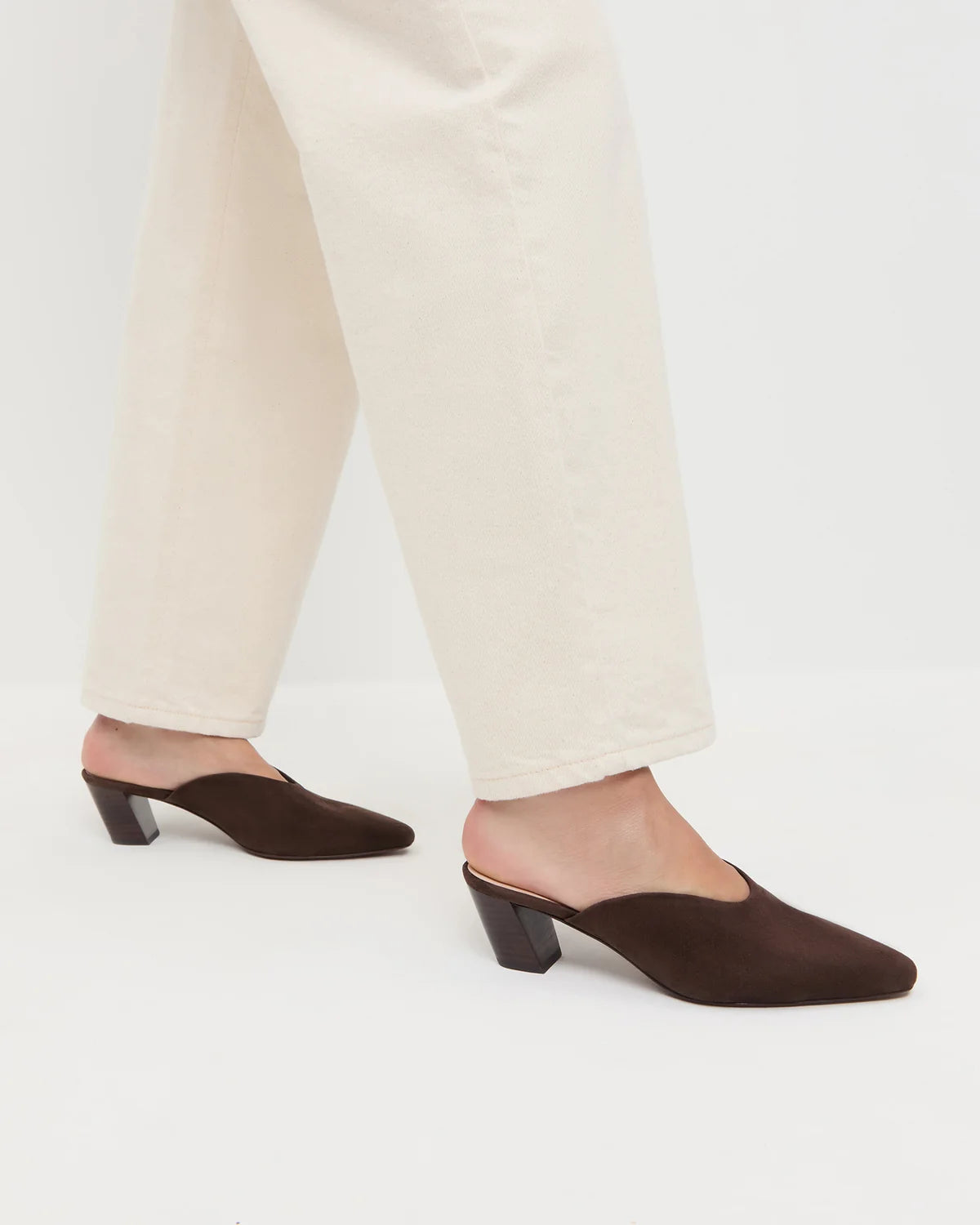 LOF Suede Heeled Mule