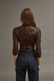 CC Sequin Long Sleeve Mockneck Top
