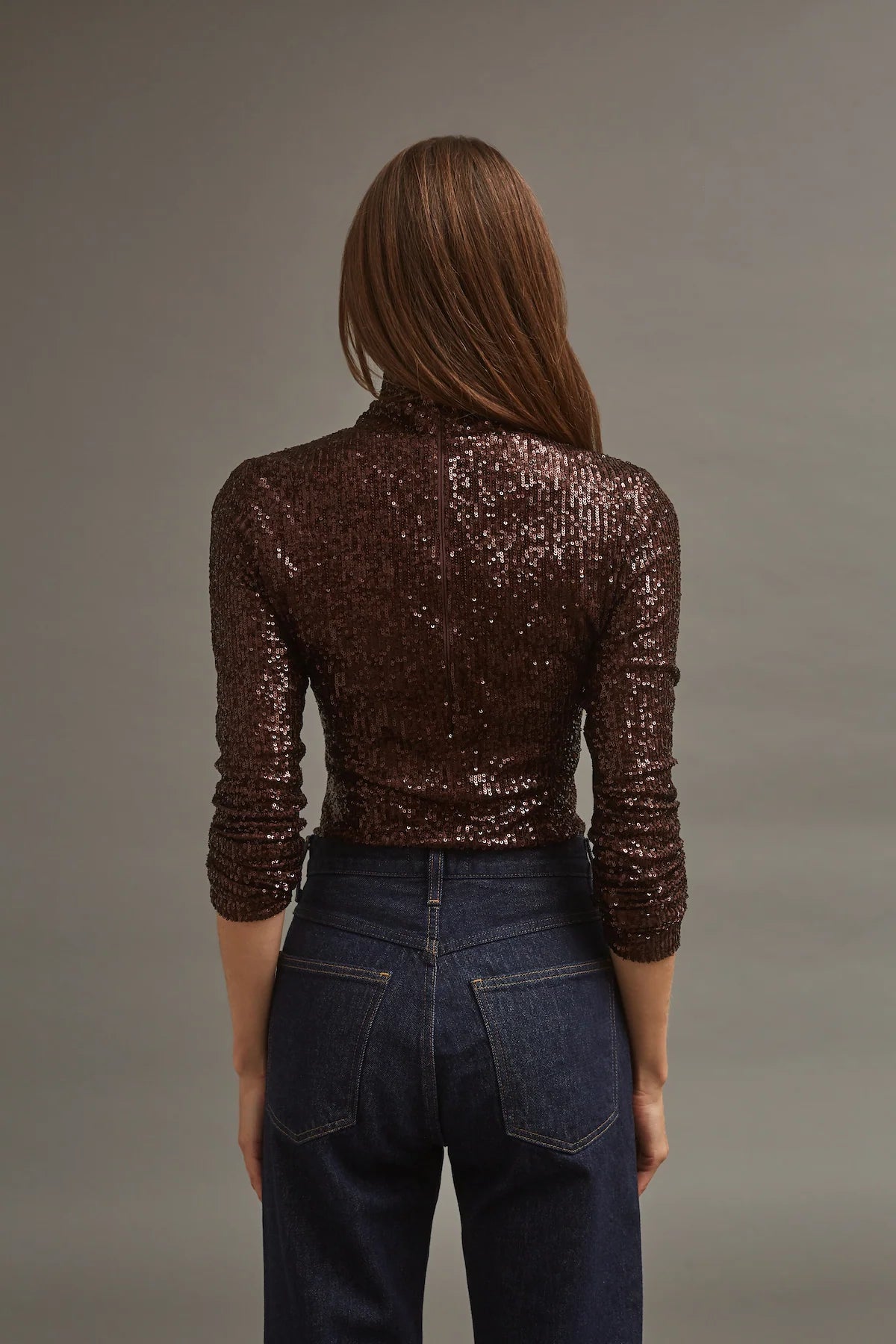 CC Sequin Long Sleeve Mockneck Top