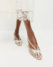 LOF White Lattice Heeled Sandal