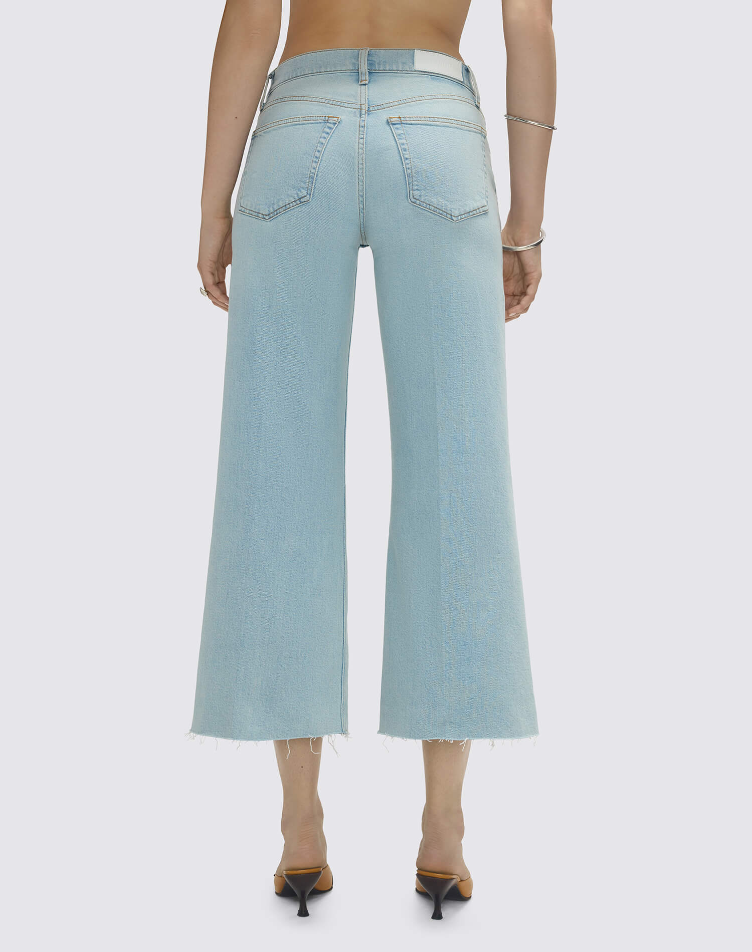 RED Mid Rise Wide Leg Crop Jeans