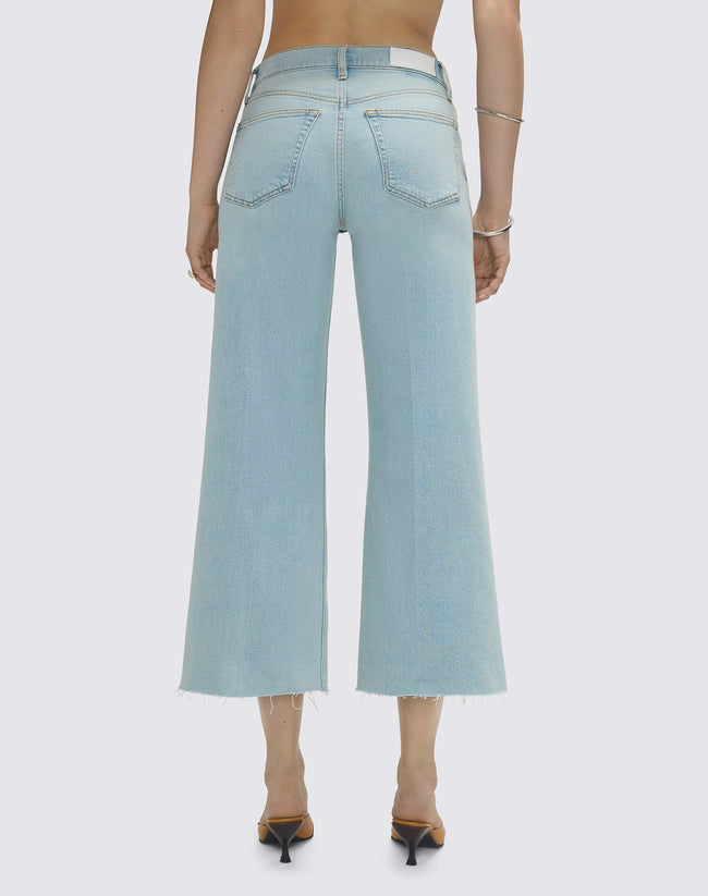 RED Mid Rise Wide Leg Crop Jeans