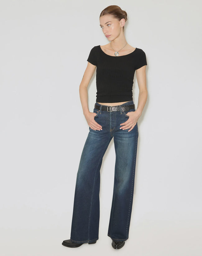RED Studded Mid Rise Jeans