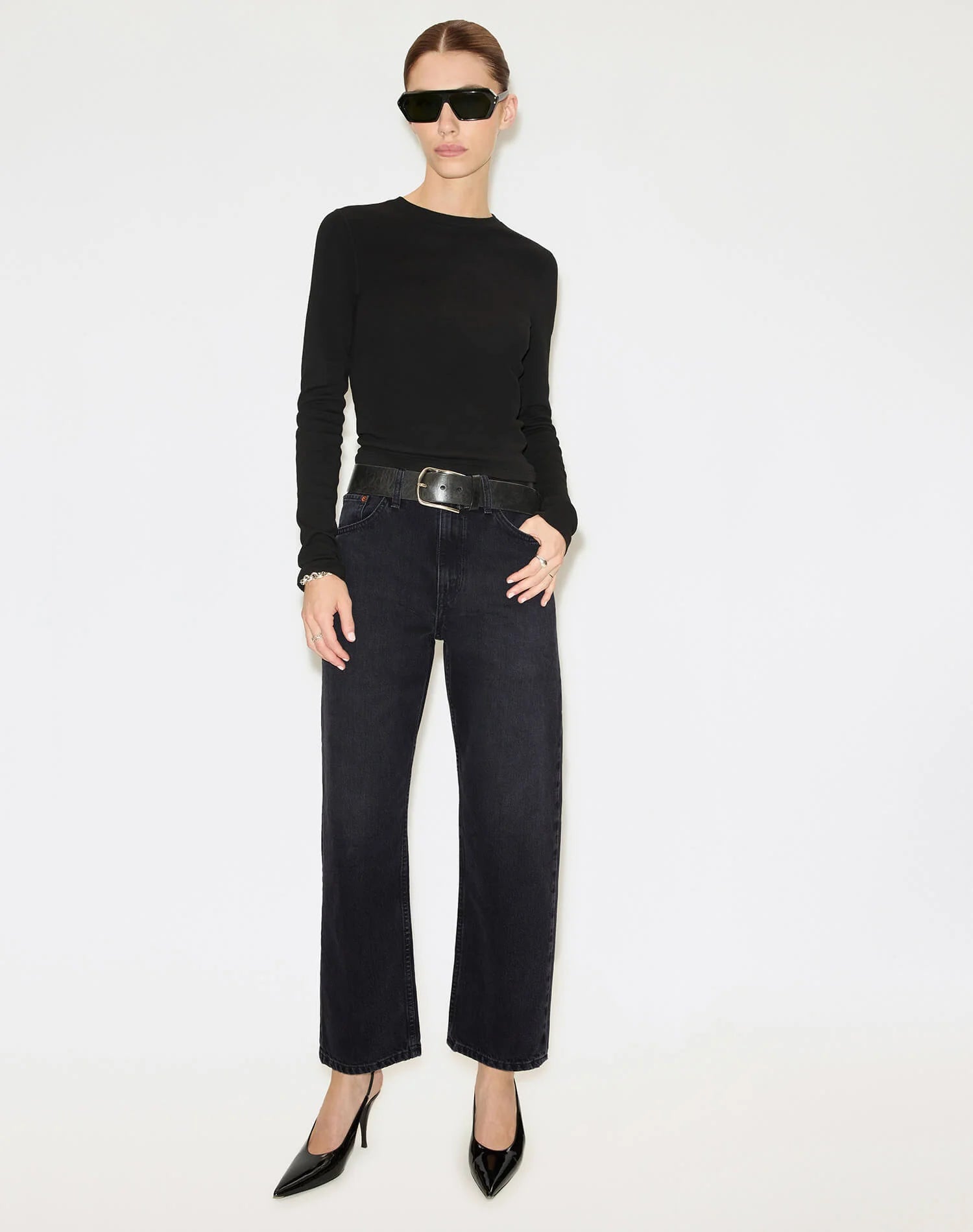 RED Black Faded Relaxed Jeans