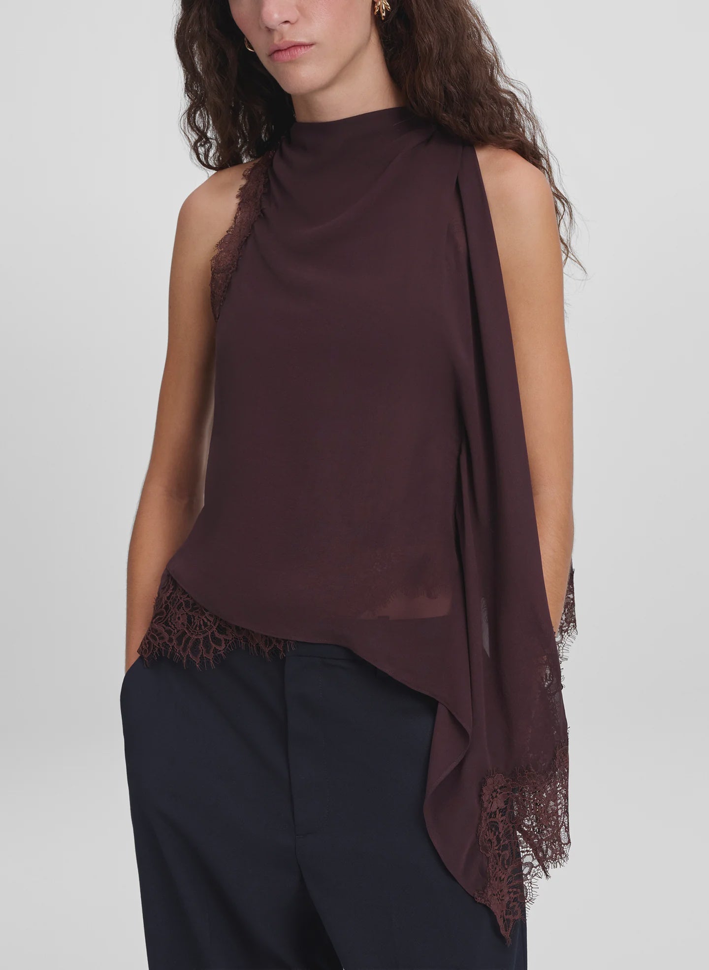 ALC Silk Chiffon Lace Top