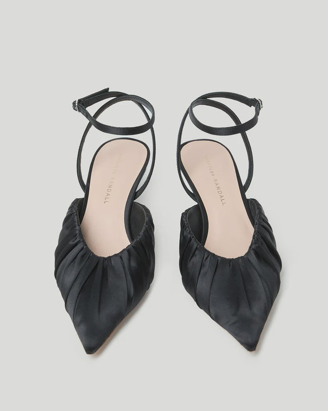 LOF Satin Ruched Kitten Heel