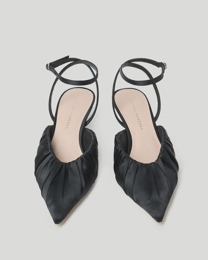 LOF Satin Ruched Kitten Heel