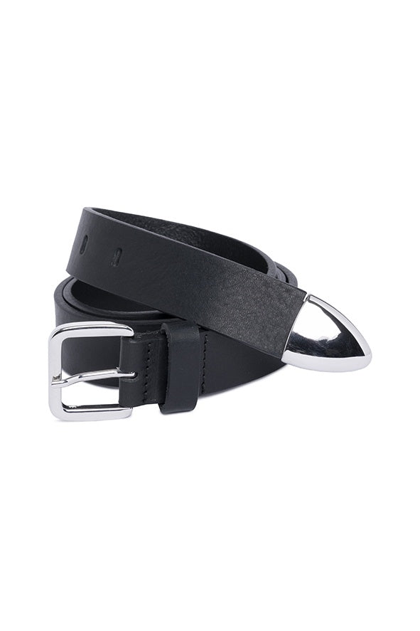 TEL Black Leather Belt