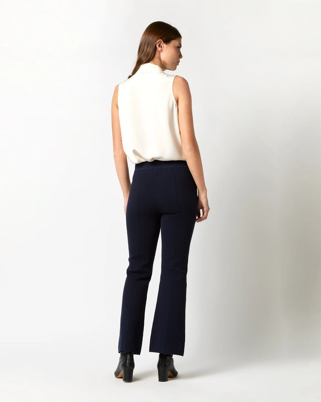 AM Knit Crop Flare Pants Navy