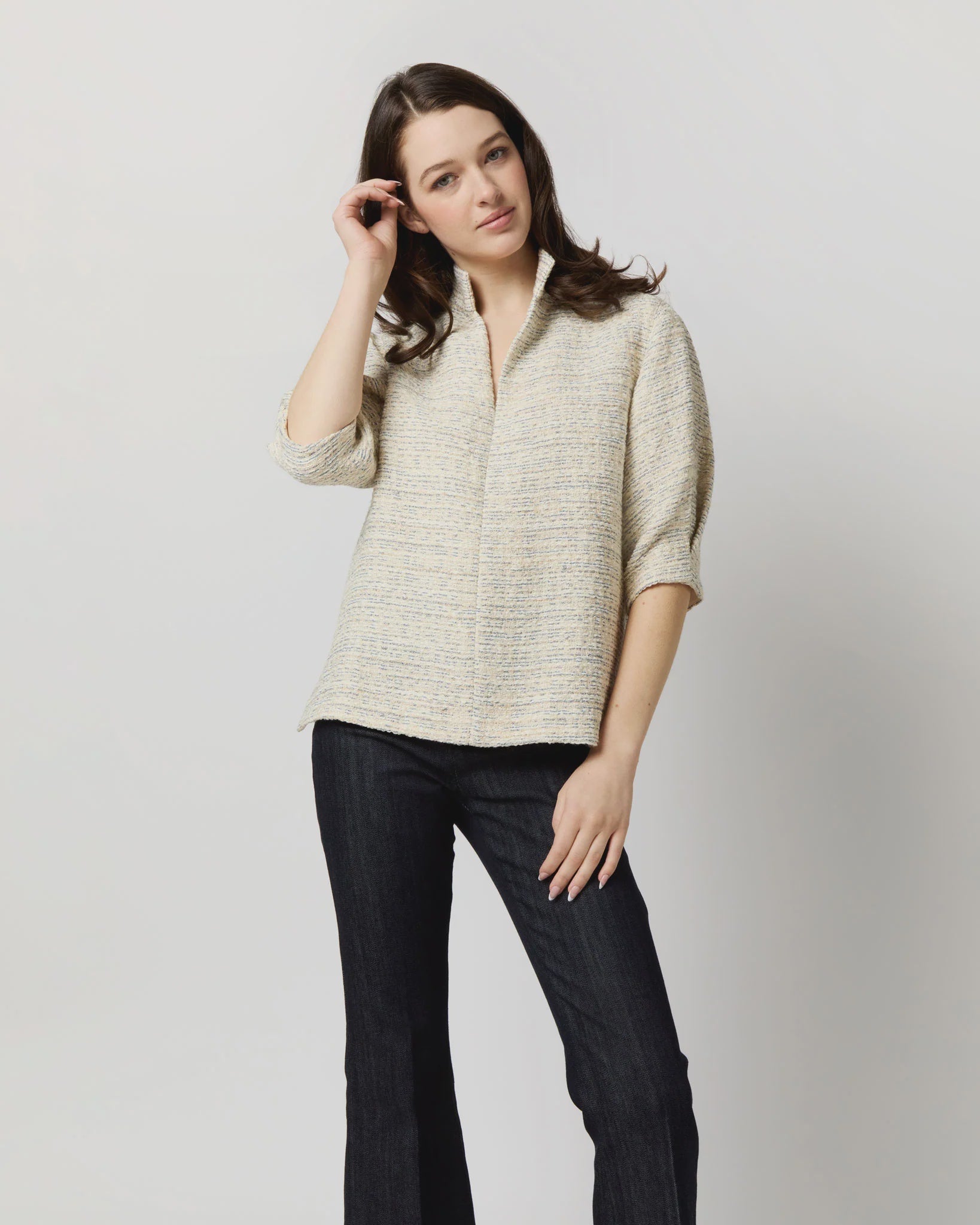 AM Tweed Metallic Blouse