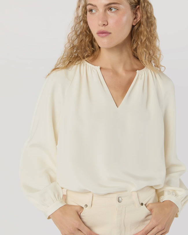 AM Ivory Flowy Blouse