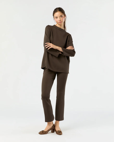 AM Brown Crop Flare Pants