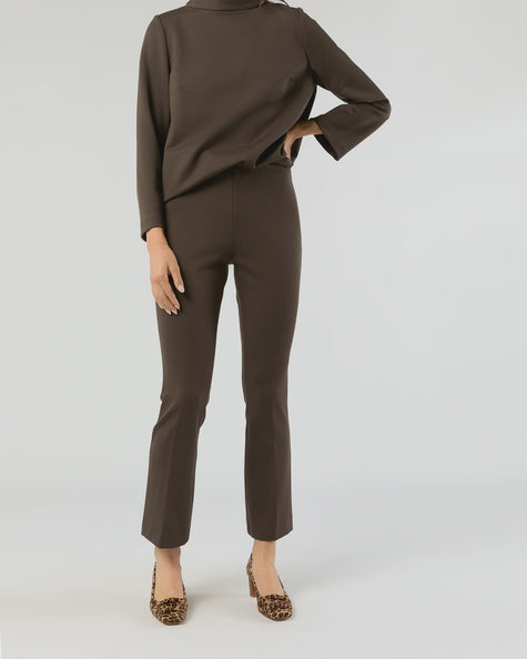 AM Brown Crop Flare Pants