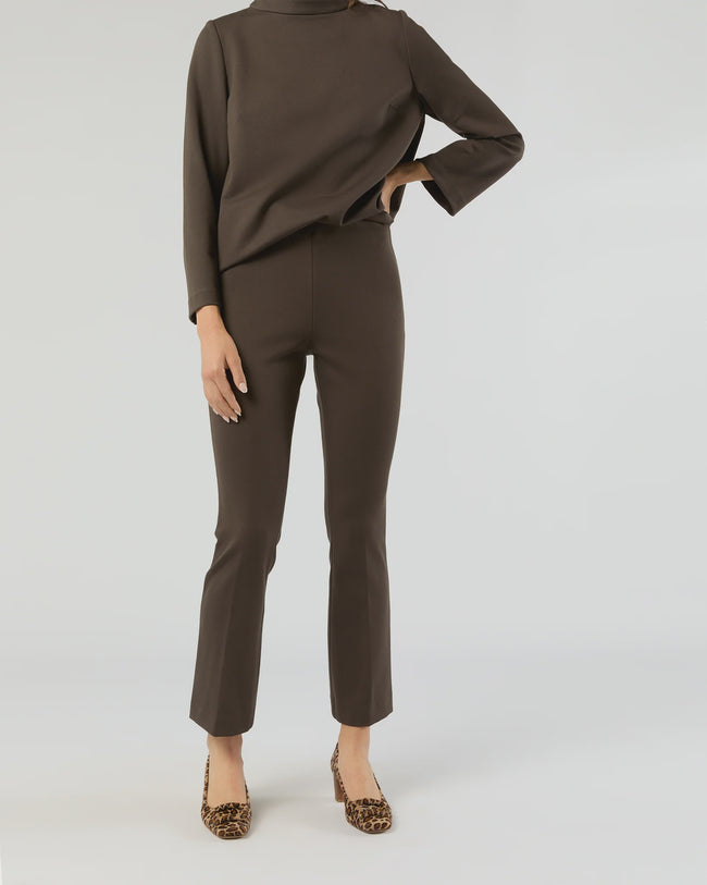 AM Brown Crop Flare Pants