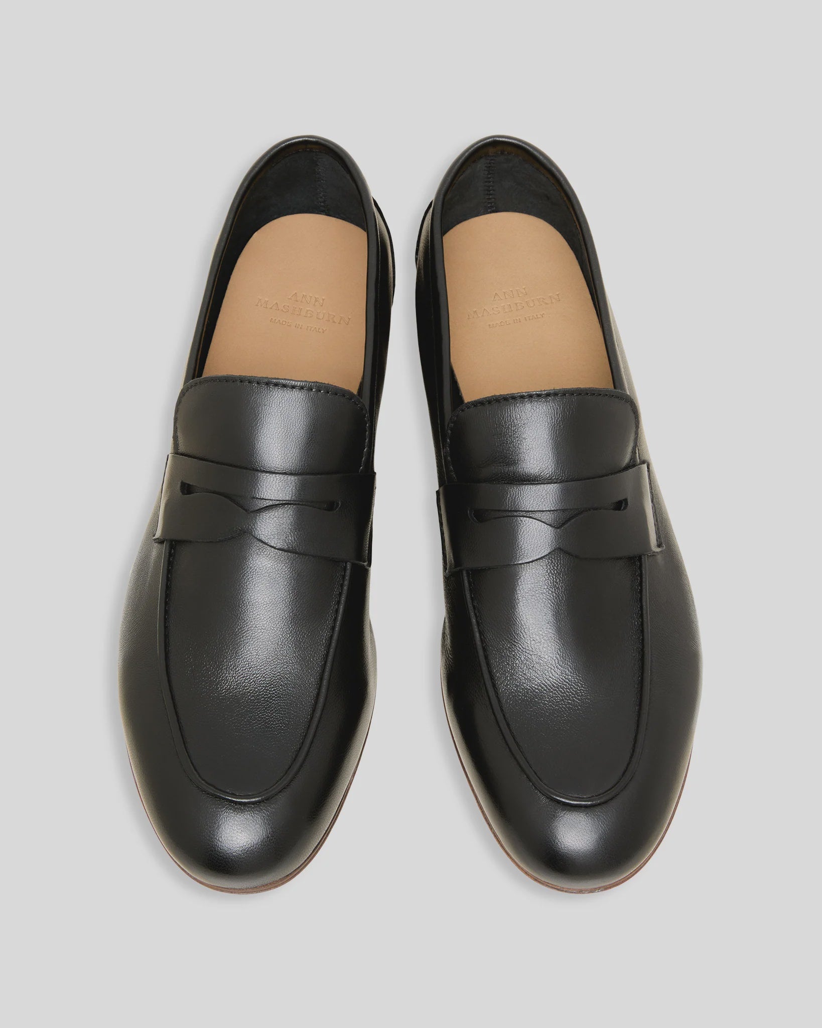 AM Black Leather Loafers