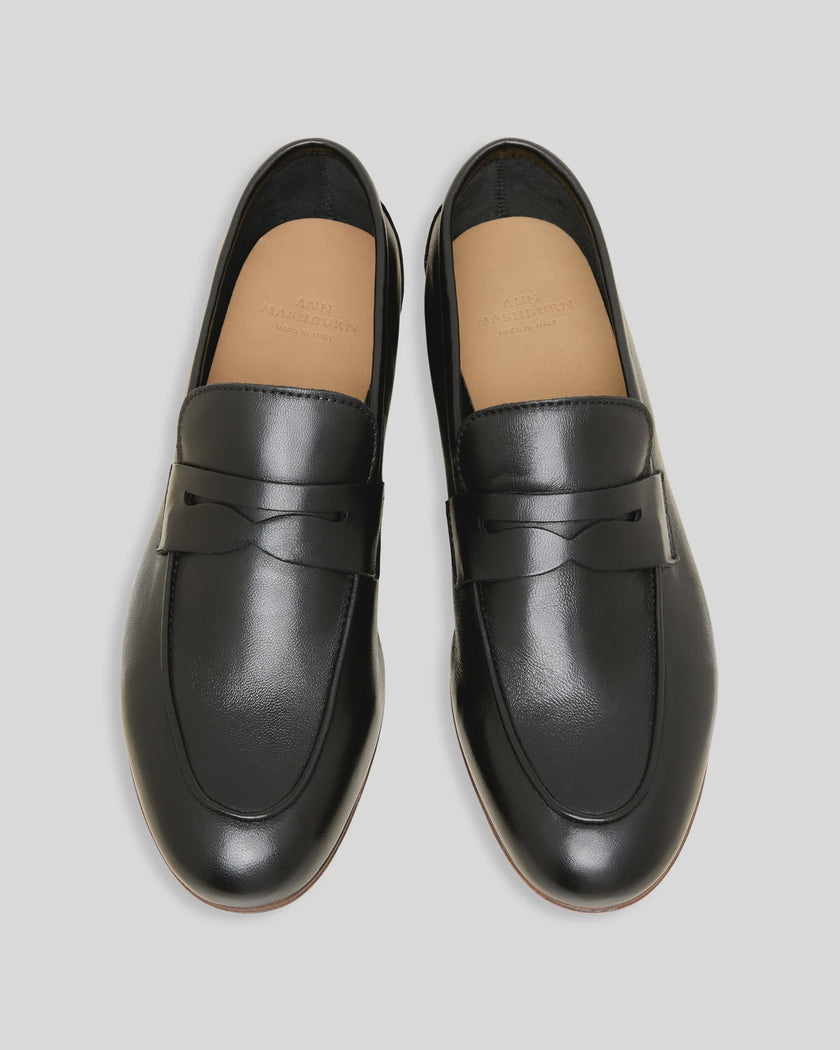 AM Black Leather Loafers